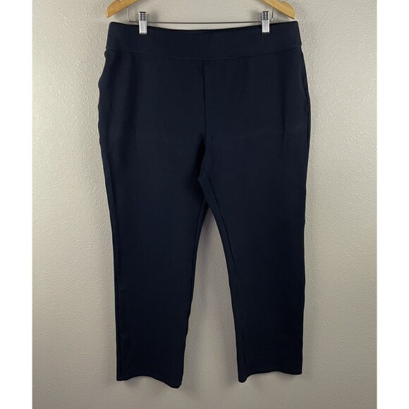 Soft Surroundings Womens XL Navy Blue Perfect Ponte Straight Leg Pant Pull On - Picture 1 of 4